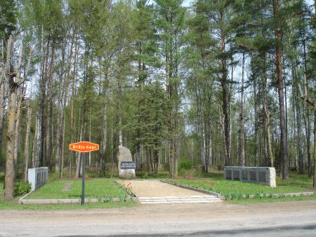 Общий вид воинского братского кладбища (Криевциемс, волость Айвиекстес)