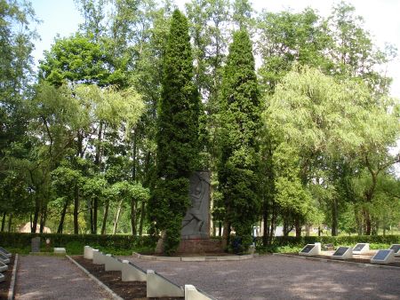 Общий вид воинского братского кладбища (Межвиды, сельская территория города Балдоне)