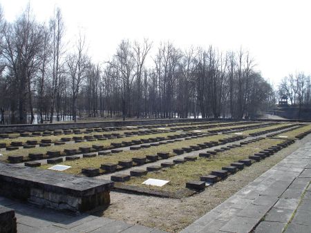Общий вид братских могил советских воинов (Валмиера, гора Луцас)